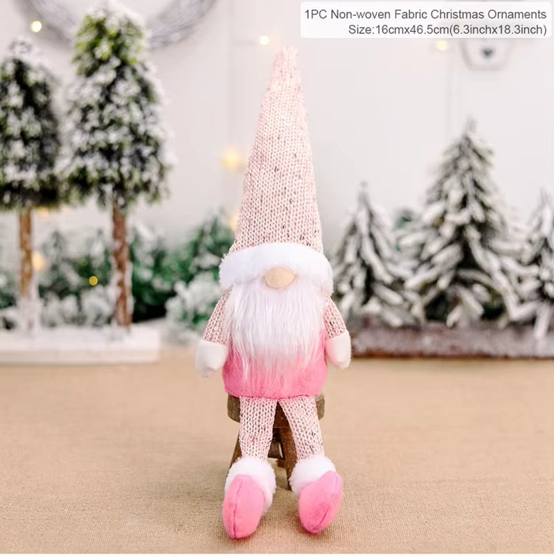 Telescopic Christmas Doll Merry Christmas Decor for Home 2024 Navidad Noel Christmas Ornaments Xmas Gifts New Year 2025