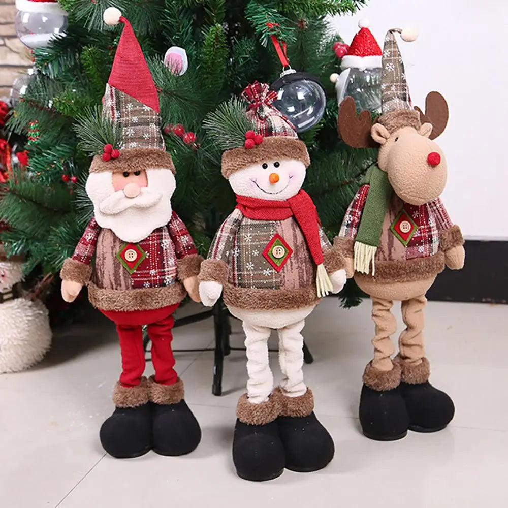 Telescopic Christmas Doll Merry Christmas Decor for Home 2024 Navidad Noel Christmas Ornaments Xmas Gifts New Year 2025