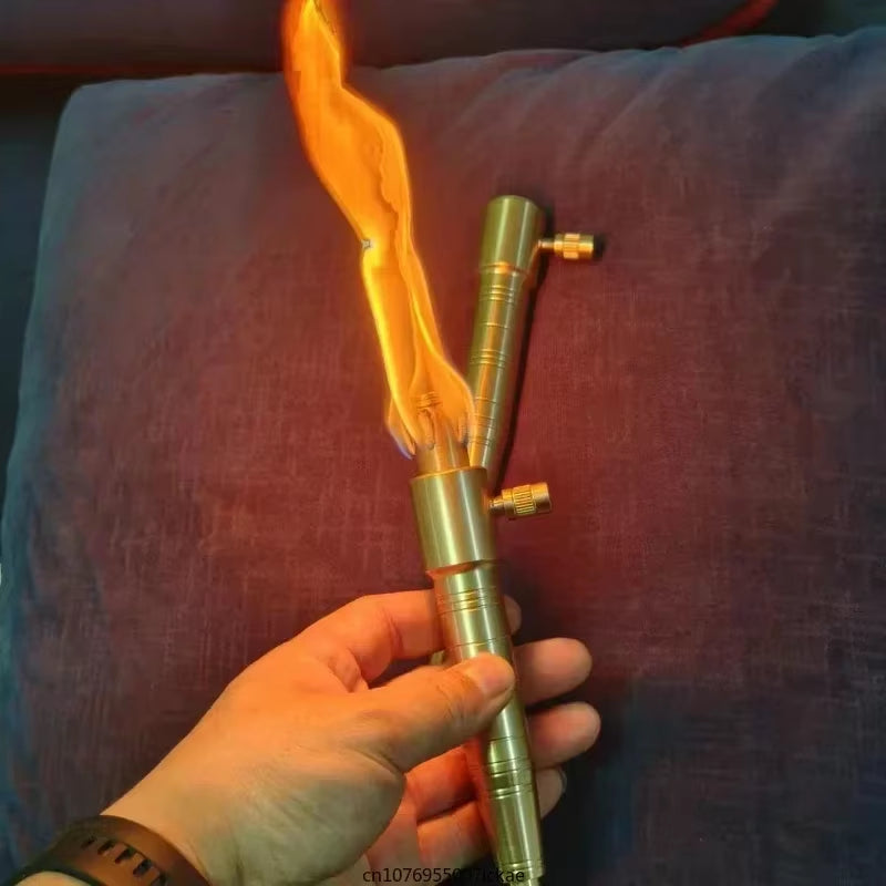 Retro Flashlight Kerosene Lighter Handle Extended Multi-Function Lighter Outdoor Cool Special Ignition Tool