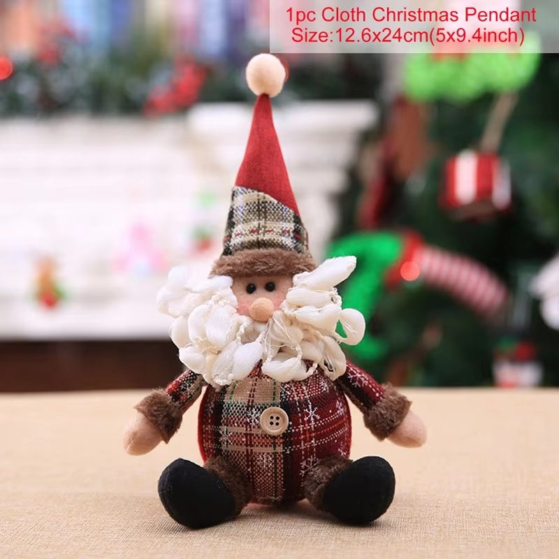 Telescopic Christmas Doll Merry Christmas Decor for Home 2024 Navidad Noel Christmas Ornaments Xmas Gifts New Year 2025
