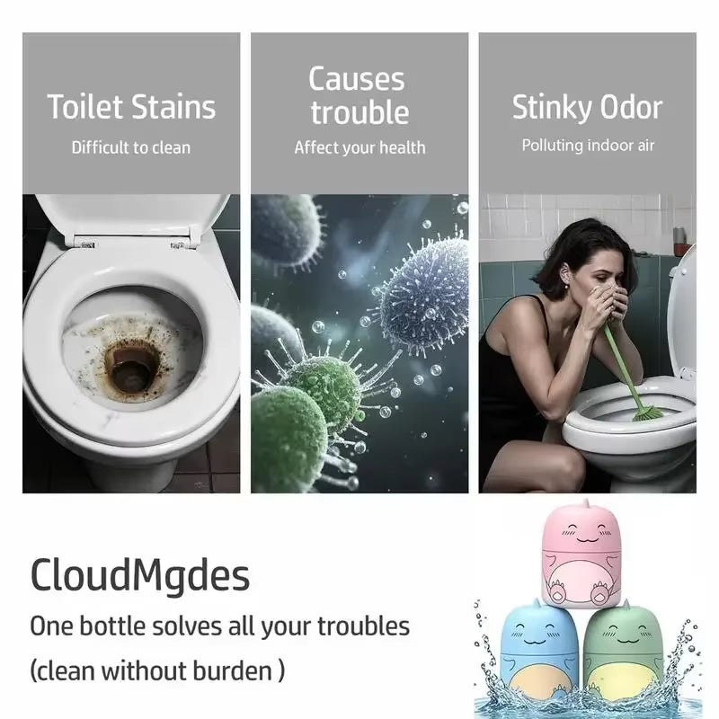 Dinosaur Toilet Cleaner Bottle, Ocean Scented Tank Cleaner Lasts up to 90 Days, Powerful Stain Removal, Long-Lasting Freshness