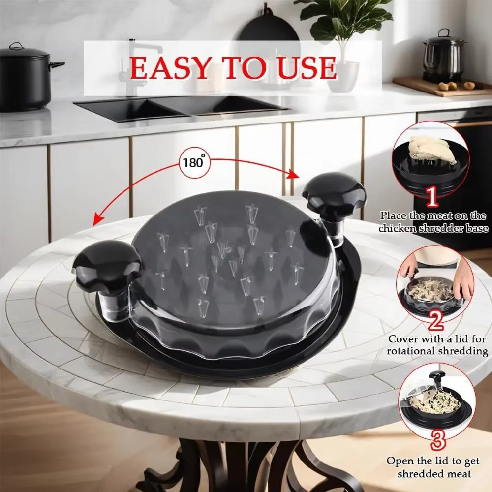 Chicken Shredder Tool, Chicken Breast Shredding Separation Mincing Grinder Machine with Lid for Shredding Chicken, Pork, Beef