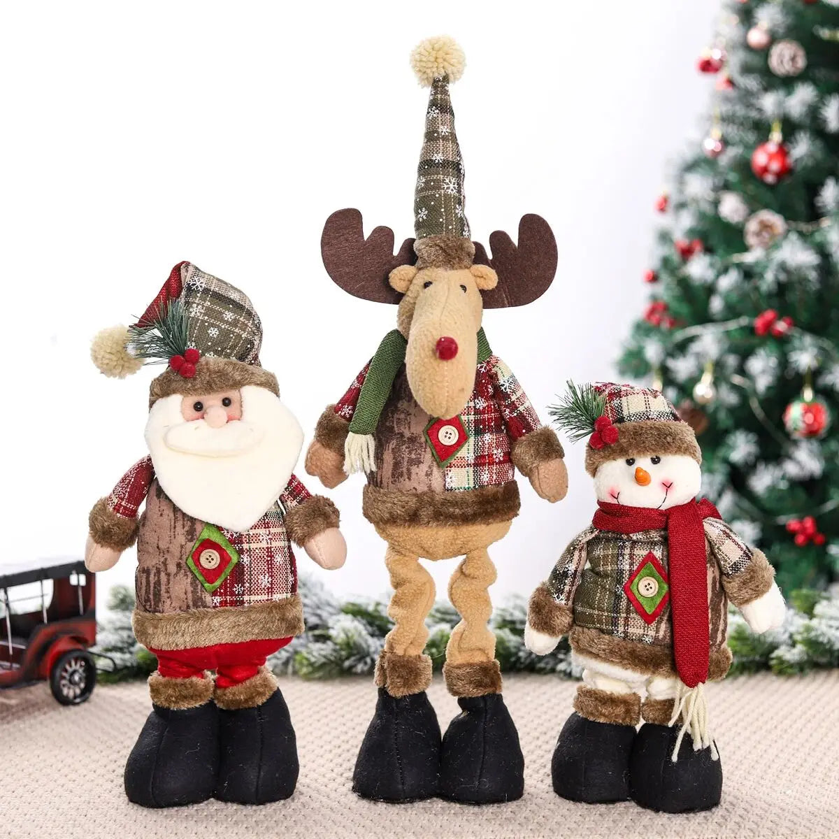 Telescopic Christmas Doll Merry Christmas Decor for Home 2024 Navidad Noel Christmas Ornaments Xmas Gifts New Year 2025