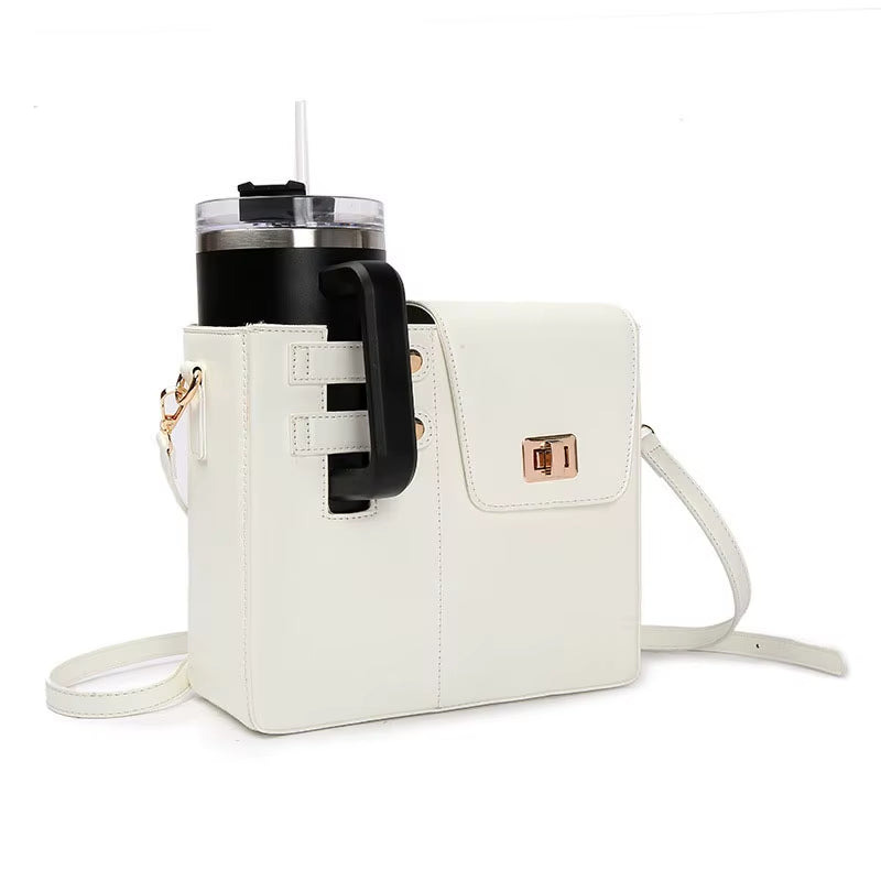 Outdoor Portable Women Crossbody Water Cup Storage Bag with Purse, Multifunctional Crossbody Shoulder Bag Water Bottle Holder