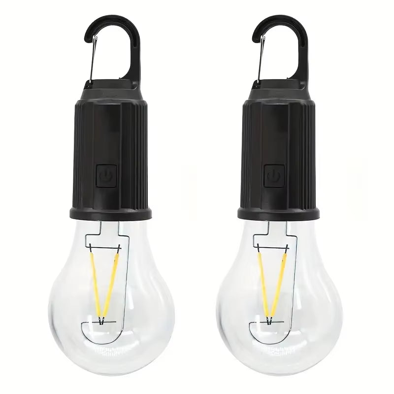 1/2Pcs Camping Tent Light with Solar Charging Tungsten Filament Bulb Outdoor Camping Tent Light Strip Three Lighting Modes