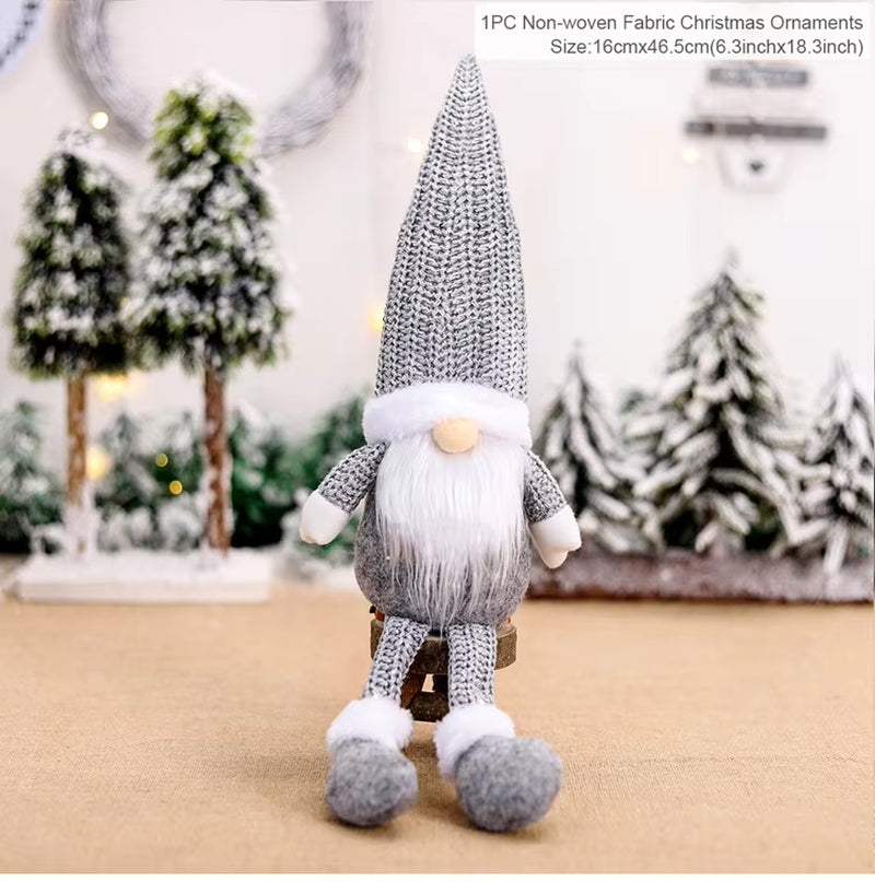 Telescopic Christmas Doll Merry Christmas Decor for Home 2024 Navidad Noel Christmas Ornaments Xmas Gifts New Year 2025