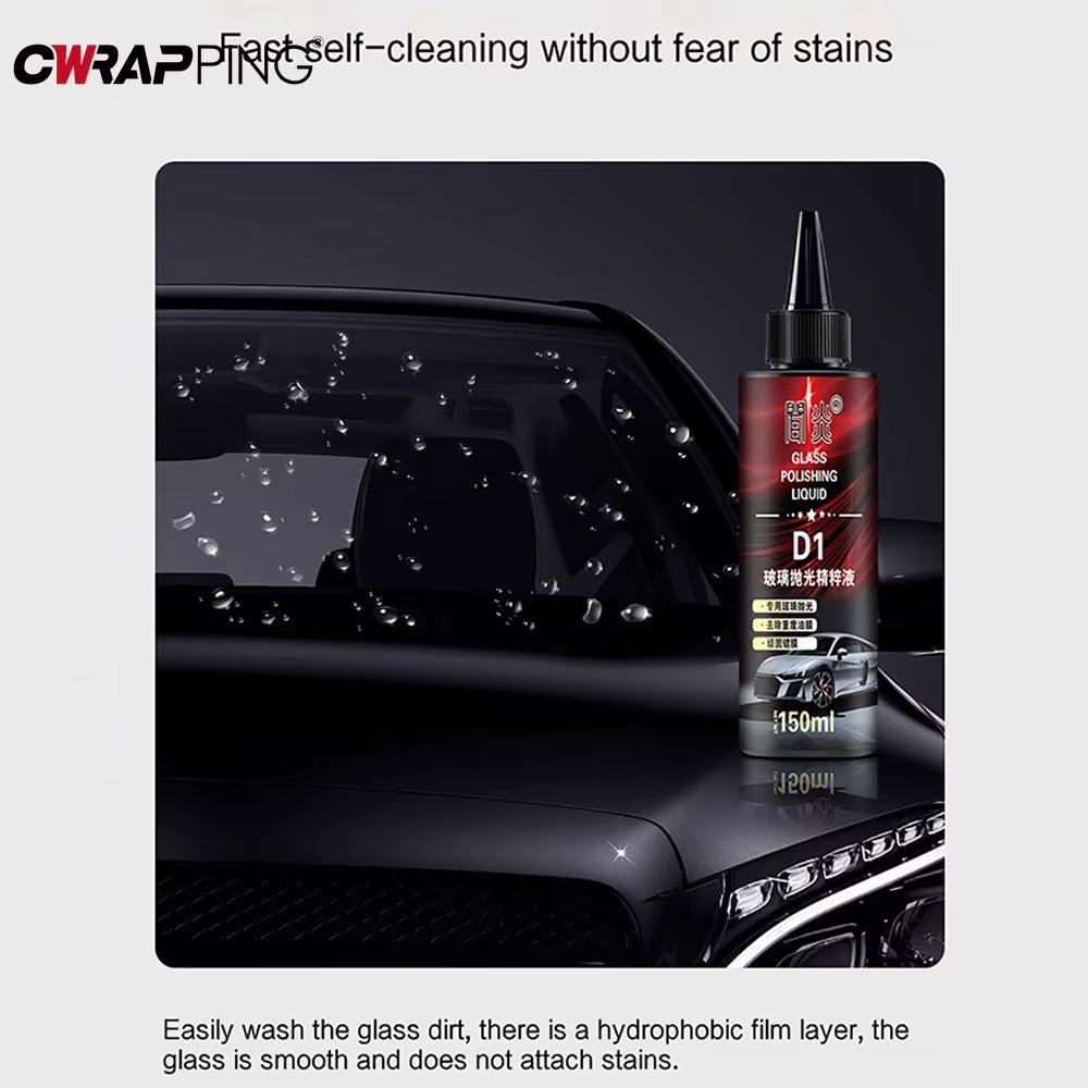 150Ml Glass Polishing Paste High Gloss Oil Film Remover for Auto Windshield Home Windows Safe Formula Long Lasting Shine Cleaner