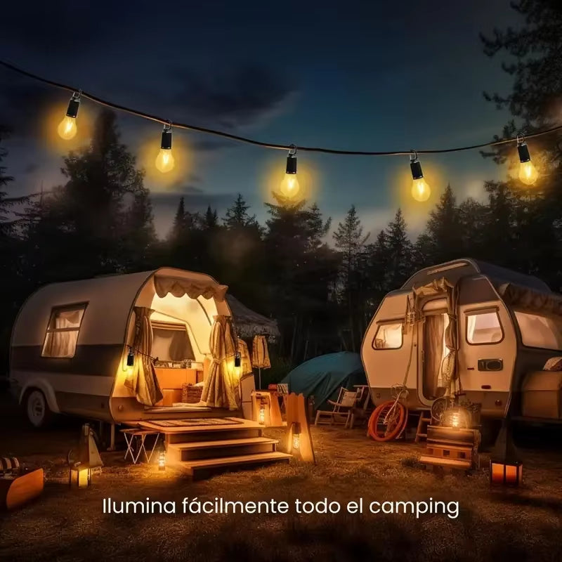 1/2Pcs Camping Tent Light with Solar Charging Tungsten Filament Bulb Outdoor Camping Tent Light Strip Three Lighting Modes