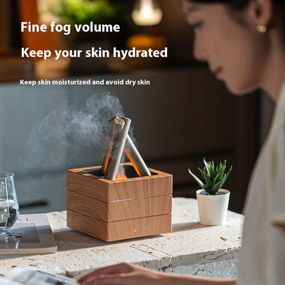 Flame Effect Humidifier - Aromatherapy Diffuser with Flame Effect &amp; LED Lighting