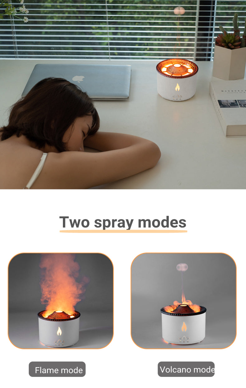 Volcano Humidifier - LED Ring Effect with Dual Color Spray