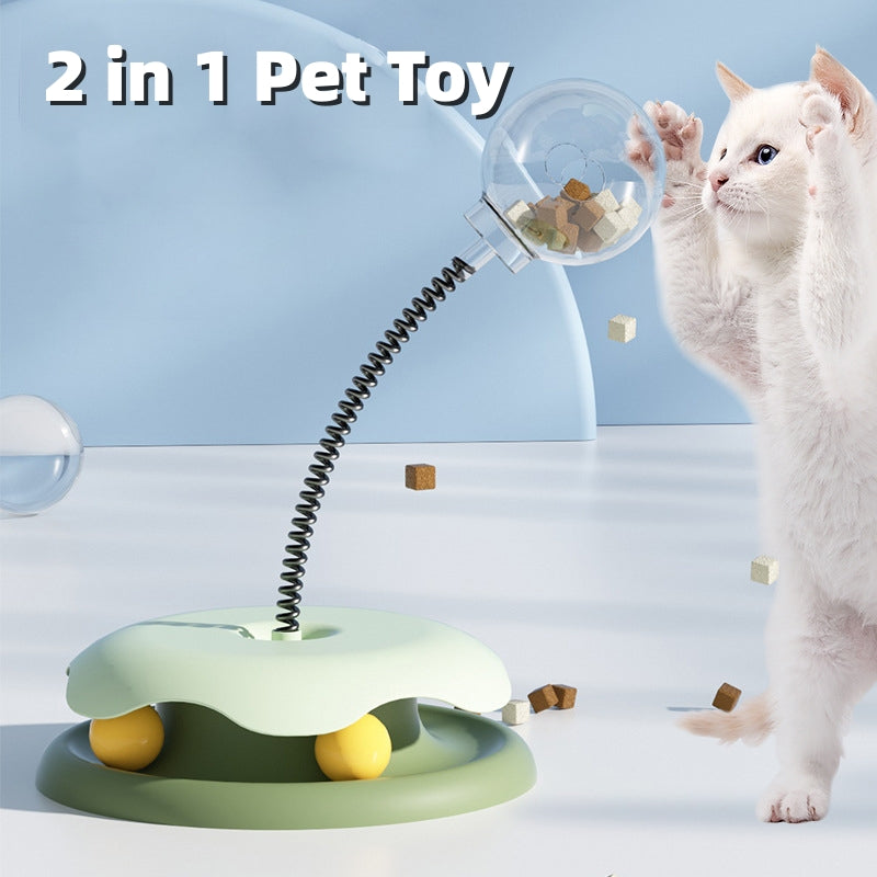 2-in-1 Cat Toy with Food Bowl - Interactive Ball