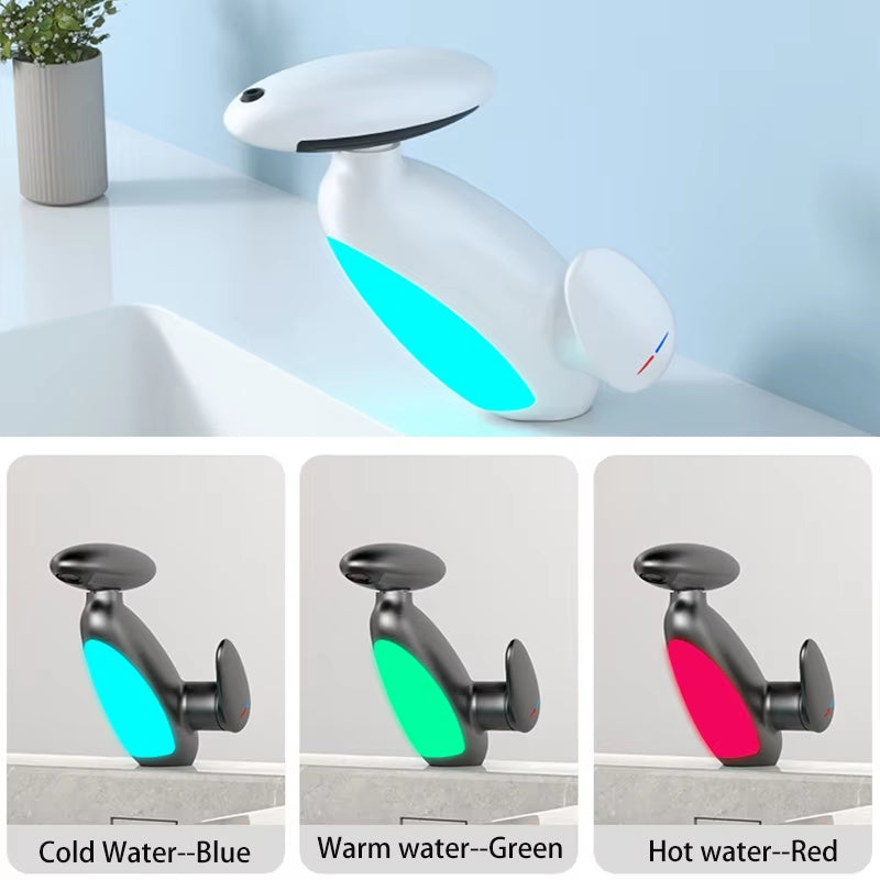 Deck Mounted Bathroom LED Pull Out Faucet Waterfall Basin Sink Faucet 4 Modes Water Outlet Cold and Hot Mixer Tap Matte Black
