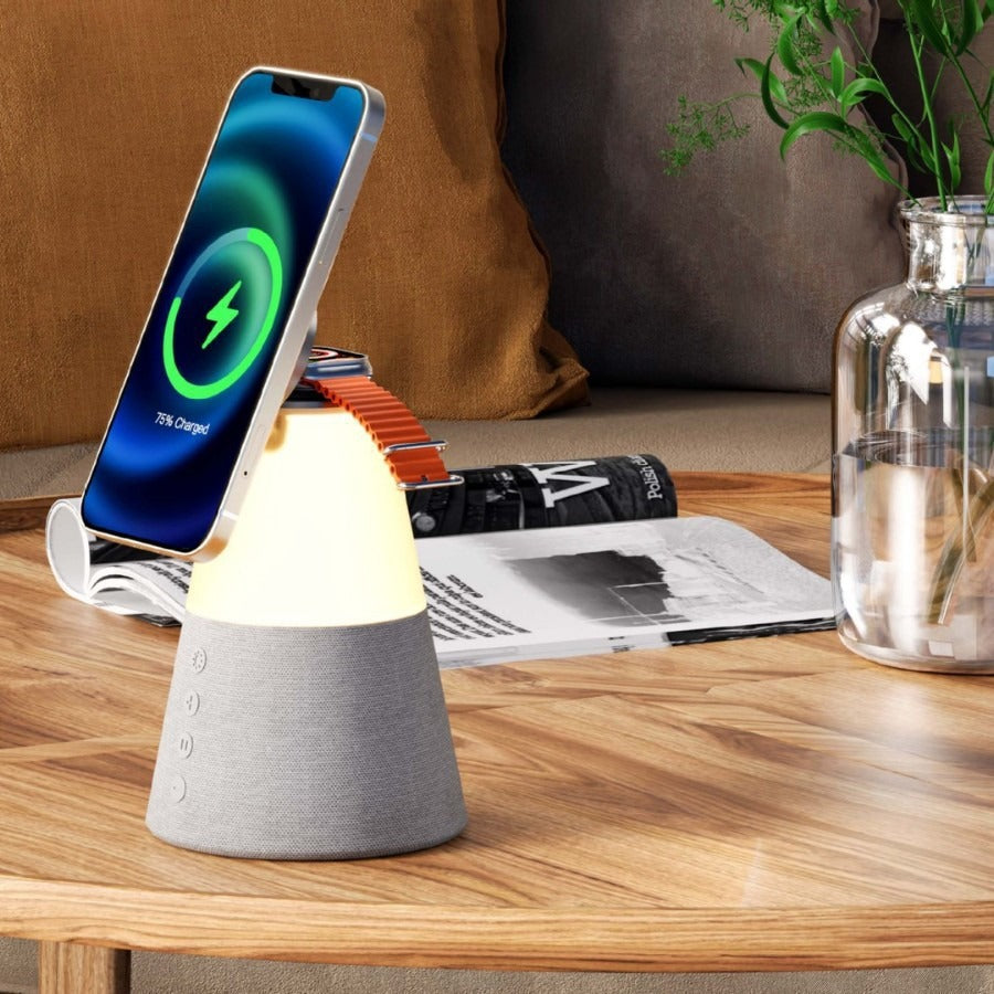 3-in-1 Magnetic Wireless Charger - Bluetooth Speaker &amp; Night Light