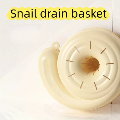 Self-Cleaning Snail-Shaped Draining Basket Durable Plastic Sink Organizer with Automatic Cleaning System Wet-Dry Separation