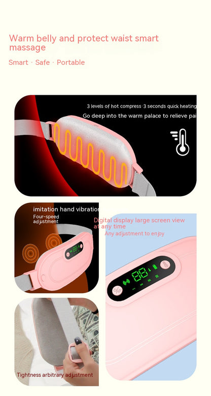 Cinturón de masaje abdominal con calefacción - Cinturón eléctrico con vibración y compresas calientes