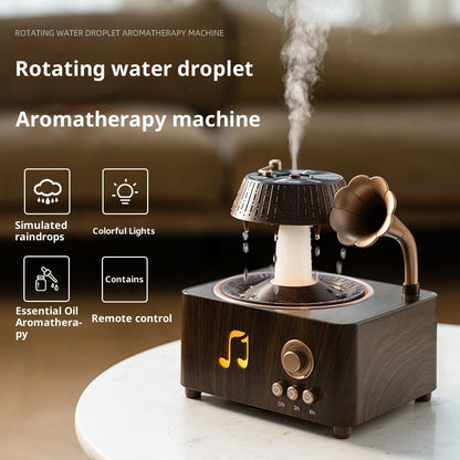 Retro Disc Aromatherapy Diffuser with Rotating Raindrops