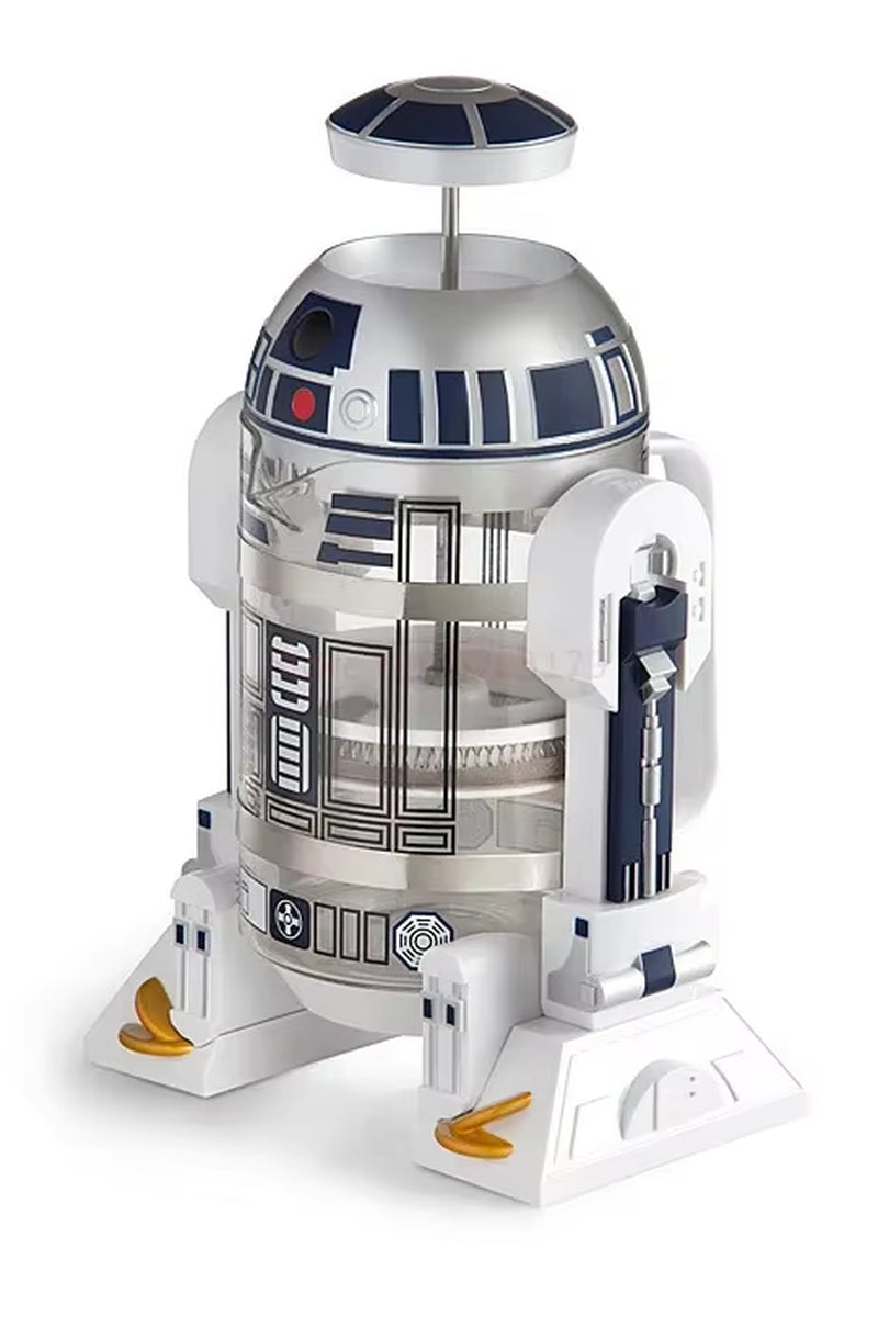 960Ml Moka Hand Coffee Maker R2-D2 Cartoon Star Wars Robot Office Home Manual Thermal Stainless Steel Pressing Mini Coffee Pot