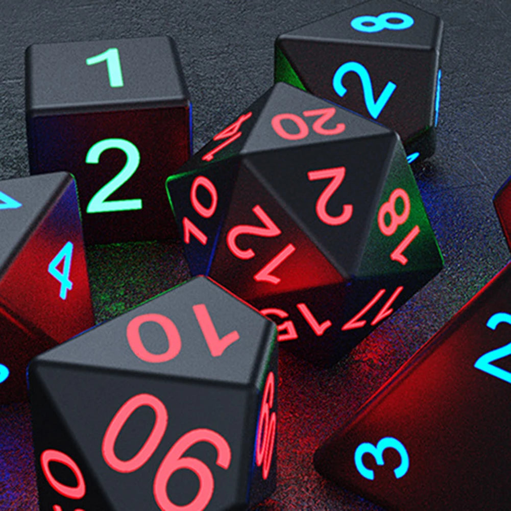 7Pcs/Set Electronic Luminous LED DND Dice Set Multiple Sided Dice for Adults Board Game Party Entertainment Toys