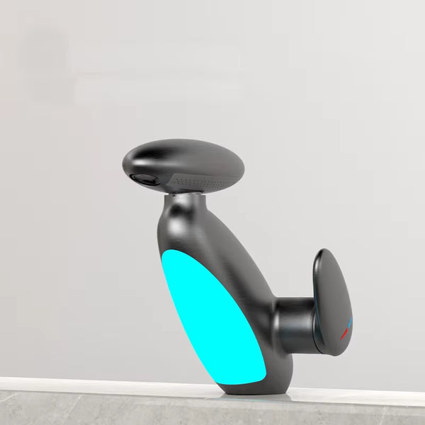 LED Waterfall Bathroom Faucet - 4-Position Pull-Out with Color Changing