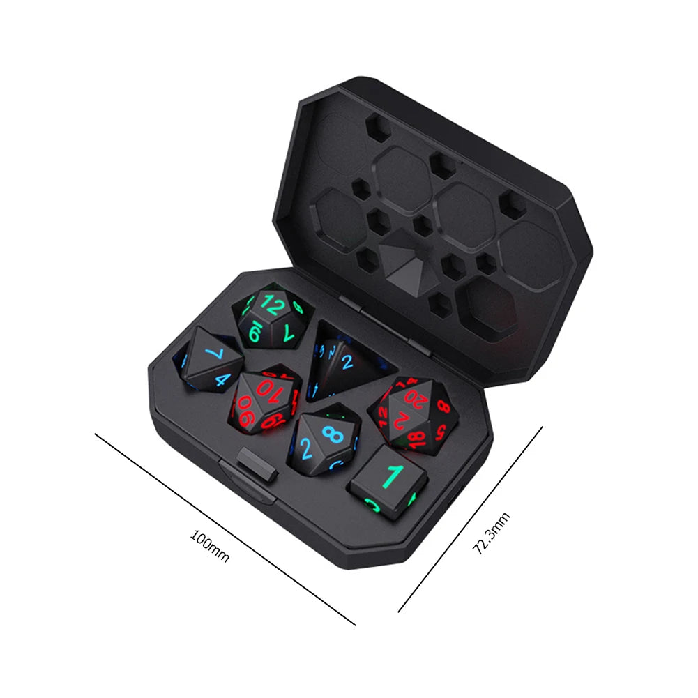 7Pcs/Set Electronic Luminous LED DND Dice Set Multiple Sided Dice for Adults Board Game Party Entertainment Toys