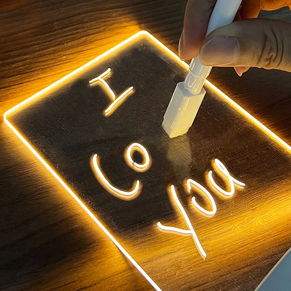 LED Note Board Night Light – USB Message Board with Pen 