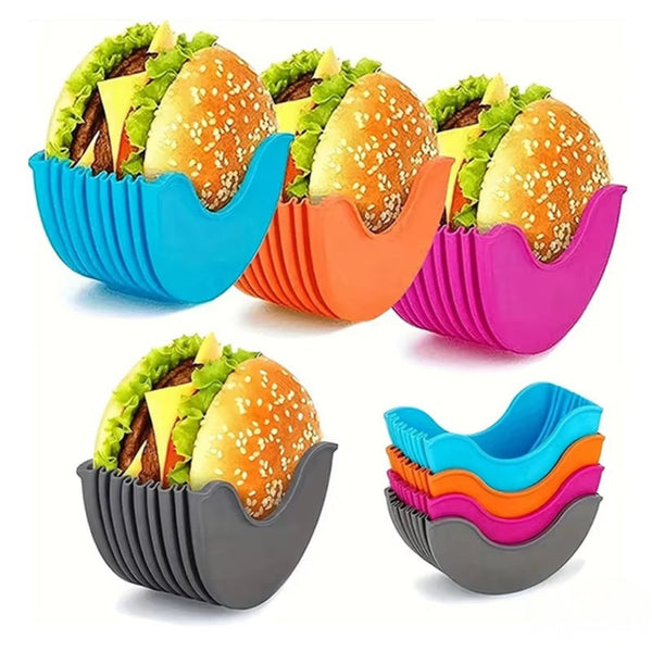 4 silicone hamburger holders