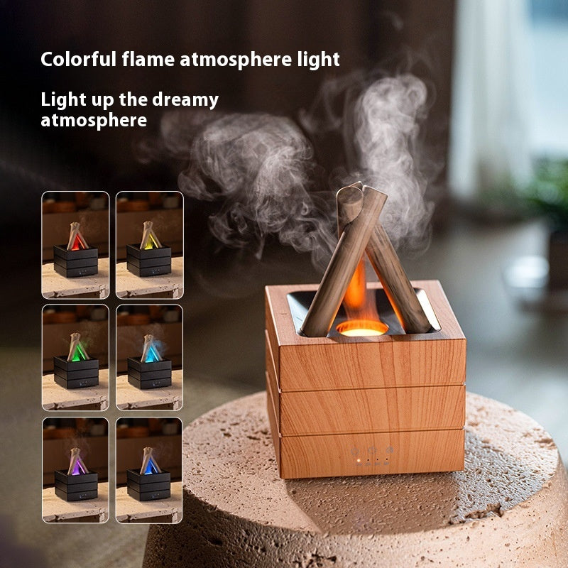Flame Effect Humidifier - Aromatherapy Diffuser with Flame Effect &amp; LED Lighting