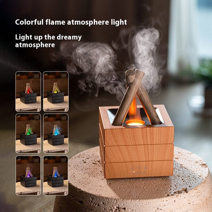 Flame Effect Humidifier - Aromatherapy Diffuser with Flame Effect &amp; LED Lighting