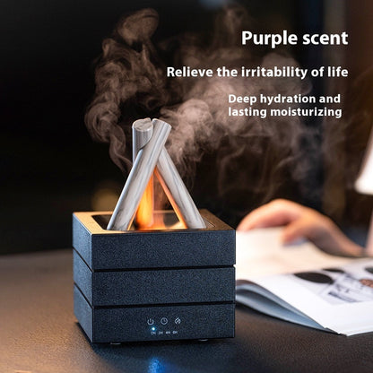Flame Effect Humidifier - Aromatherapy Diffuser with Flame Effect &amp; LED Lighting