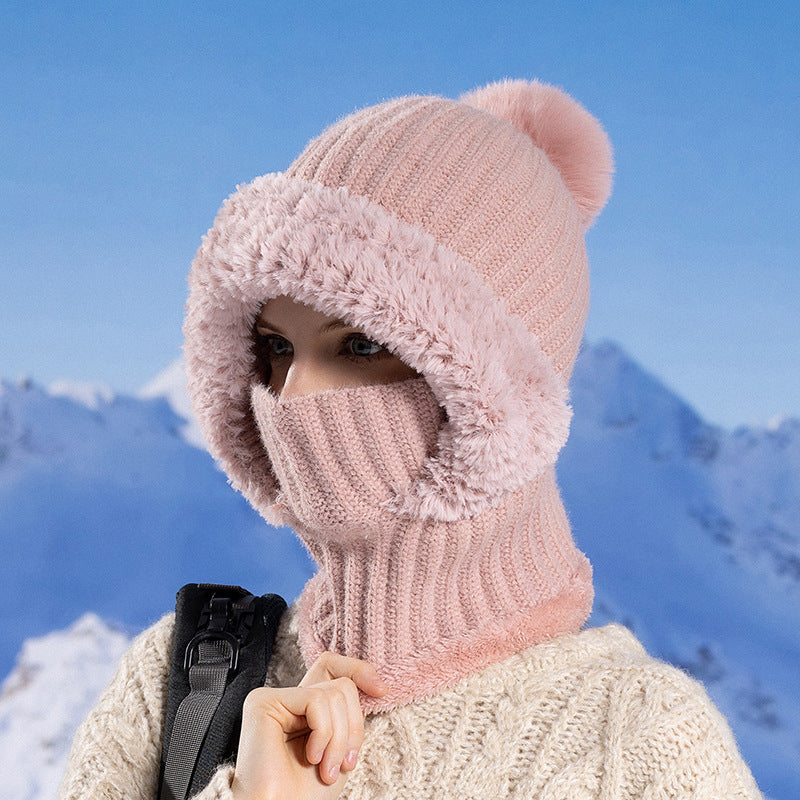 3-in-1 Knitted Hat Scarf Mask - Women's Winter Essentials