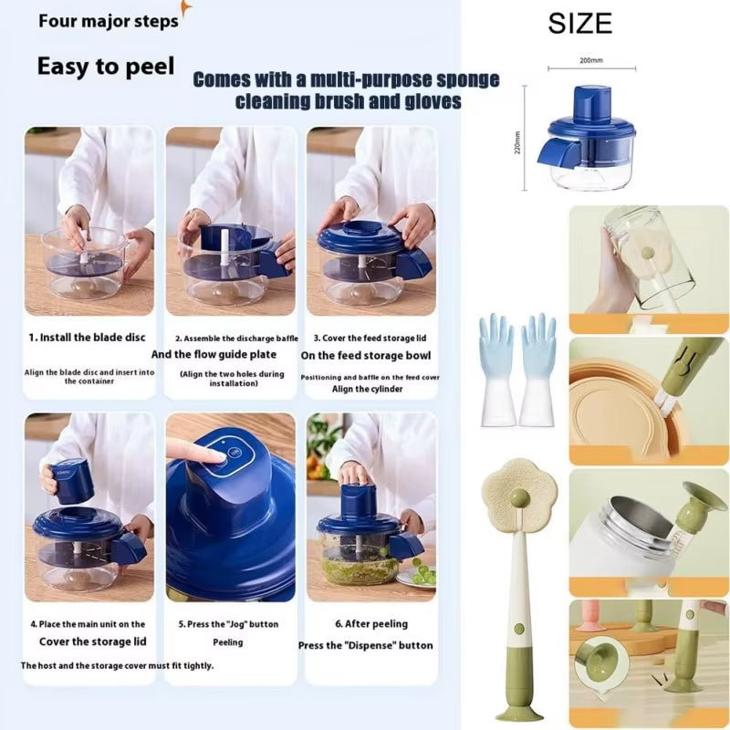 Automatic Electric Grape Peeler Machine - Hands-Free Skin Remover for Berries Fruits, Fruit Prep Tool, Effortless Peeling