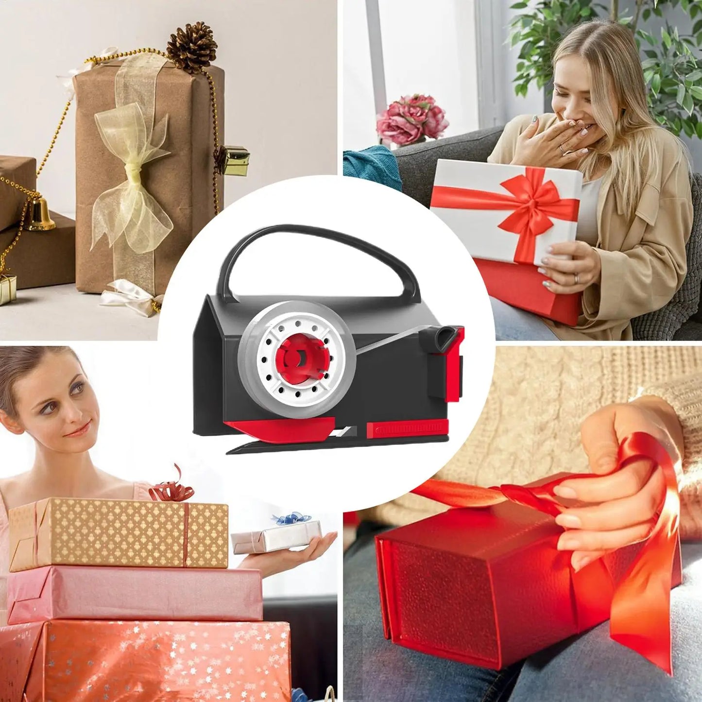 Paper Roll Cutting Roll Paper Cutter with Handle Christmas Wrapping Gadget for Student Teacher Sticker Package Film Mail