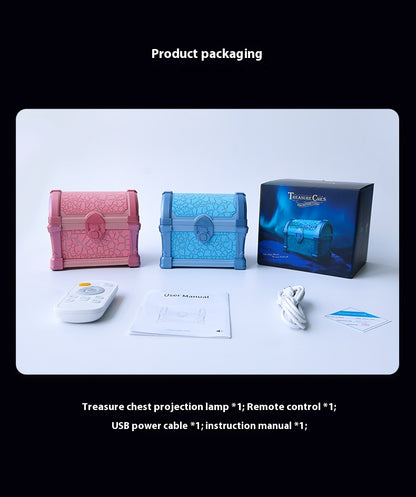 Treasure Chest Night Light - Starry Sky Projection with Mood Lighting