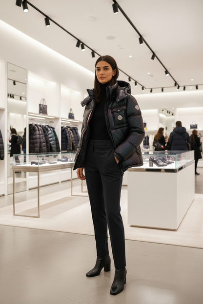 Vrouwelijk model - jas open